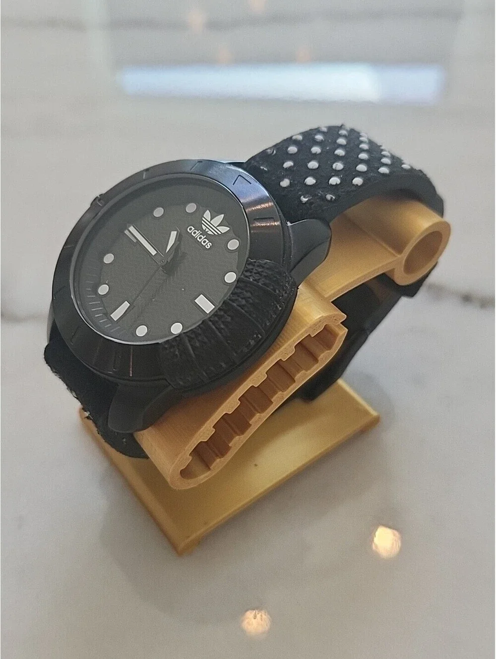 Adidas Watch Adh3053 Black 43mm Quartz Mens Watch Works New Battery OriginalBand